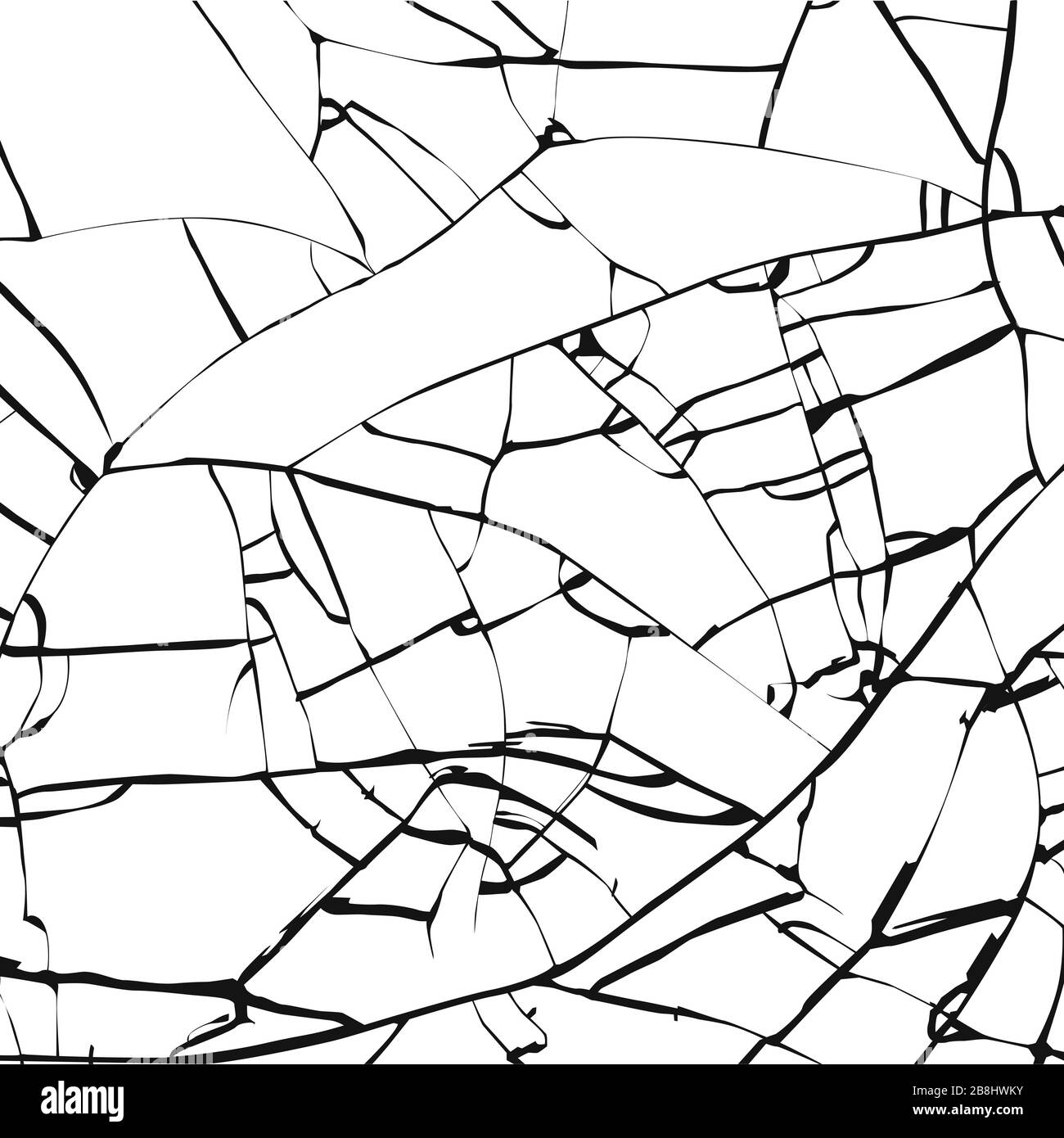 Broken glass texture. Cracked mirror pattern. Vector illustration isolated on white background Stock Vector