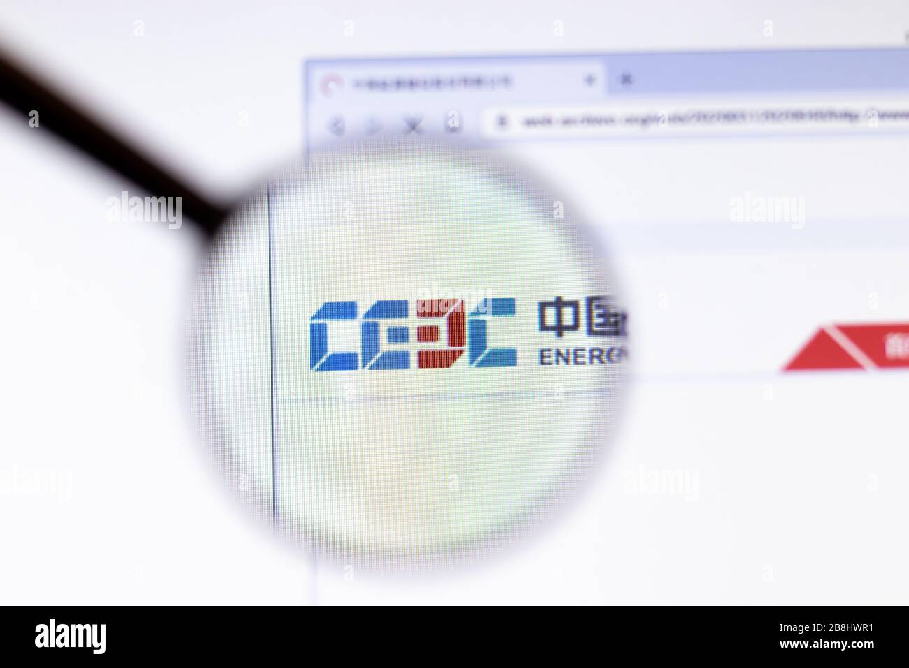 Los Angeles, California, USA - 20 March 2020: China Energy Engineering Group CEEC company logo on website page close-up on screen, Illustrative Stock Photo