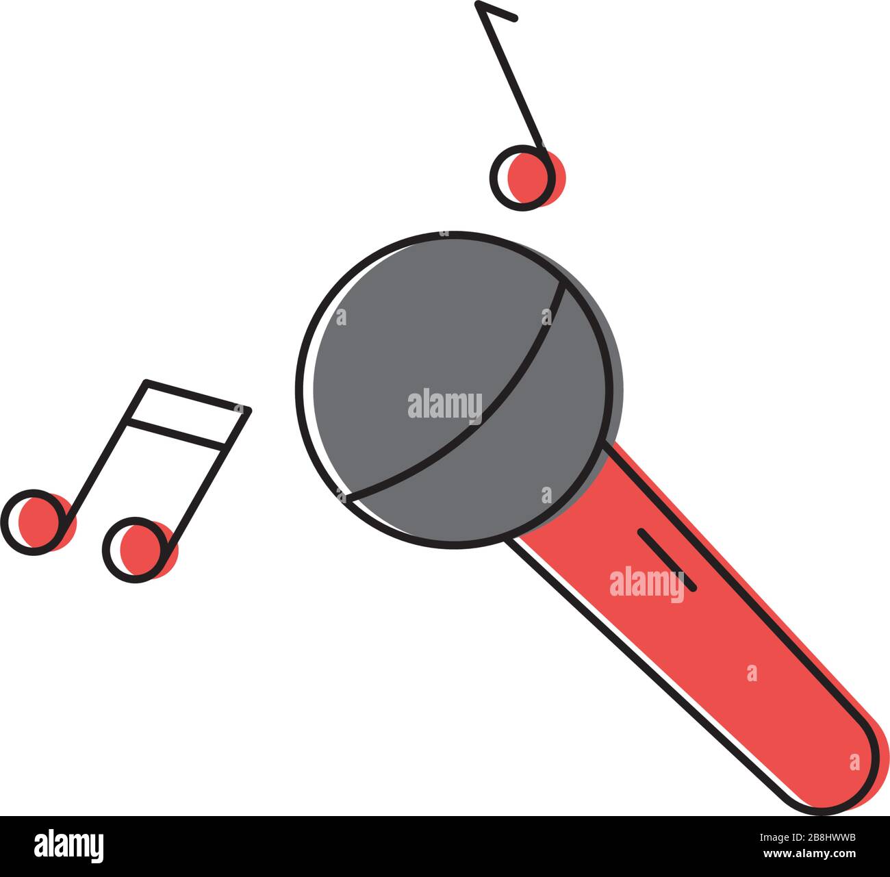Karaoke microphone vector icon symbol isolated on white background ...