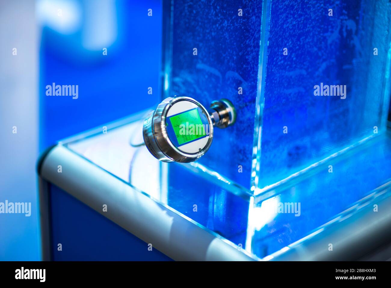 Temperature sensor for measuring instrument close up in industry zone