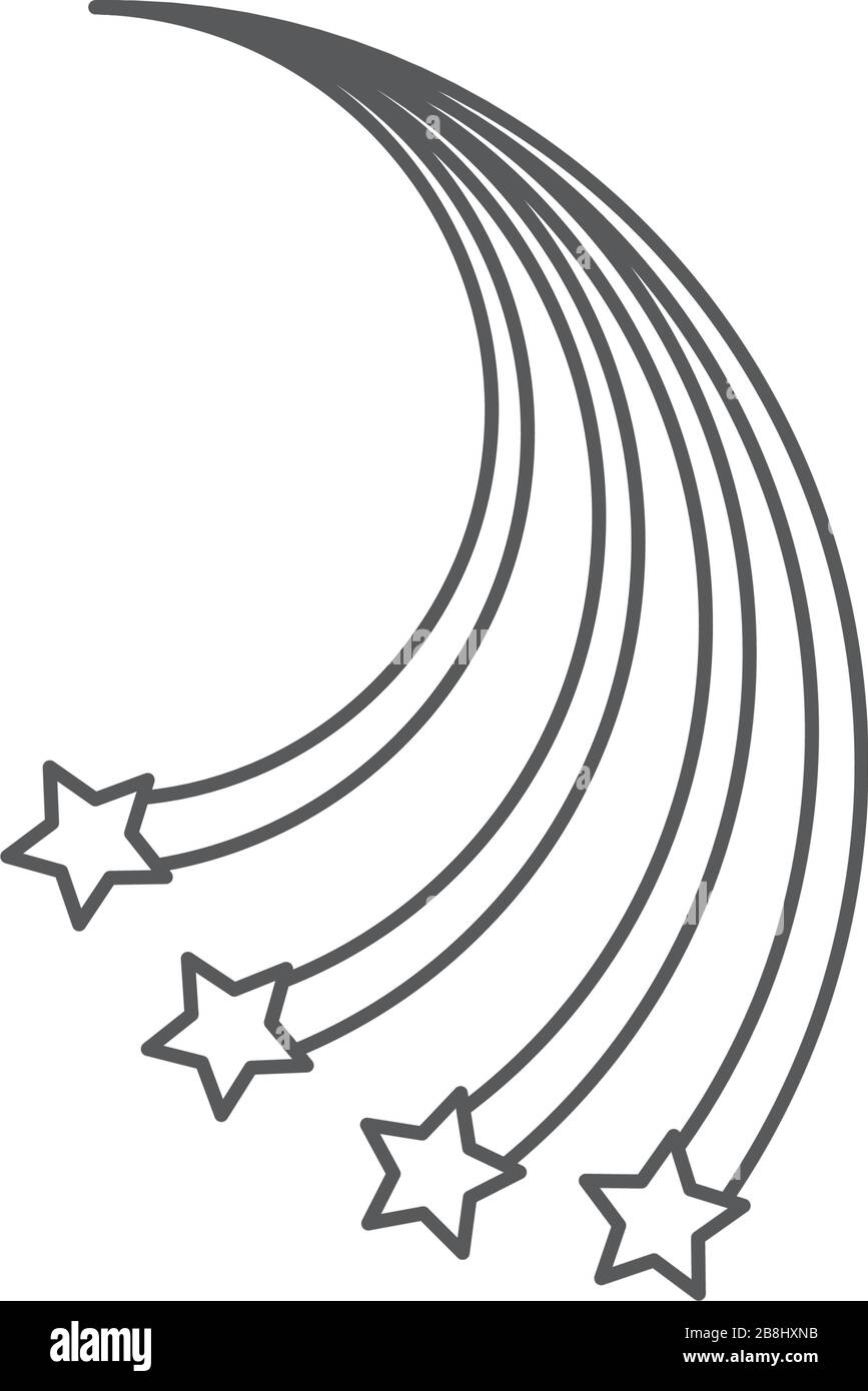 Falling Stars vector icon symbol isolated on white background Stock Vector
