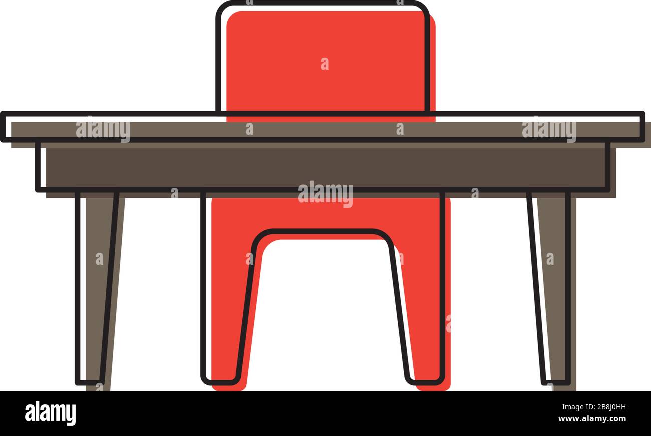 Chairs and table vector icon symbol isolated on white background Stock Vector