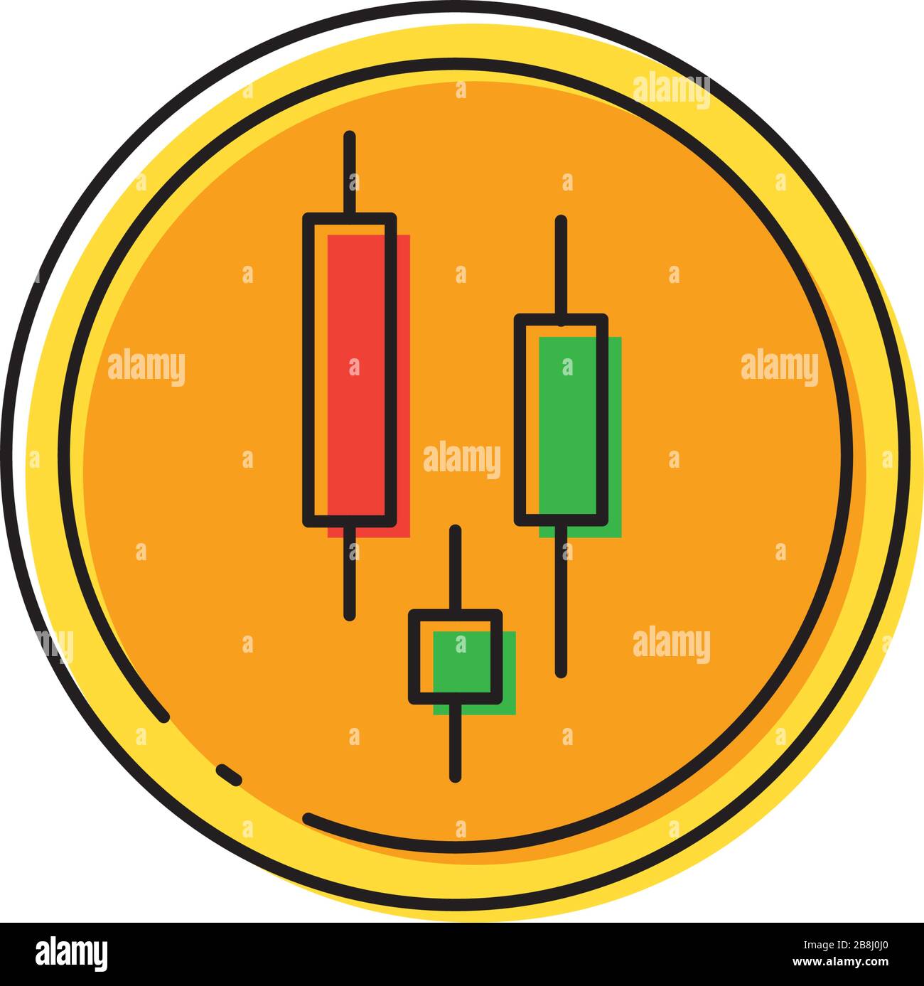 Candlestick chart vector icon symbol trading isolated on white