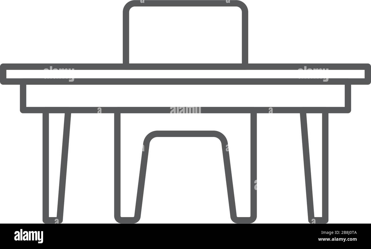 Chairs and table vector icon symbol isolated on white background Stock Vector