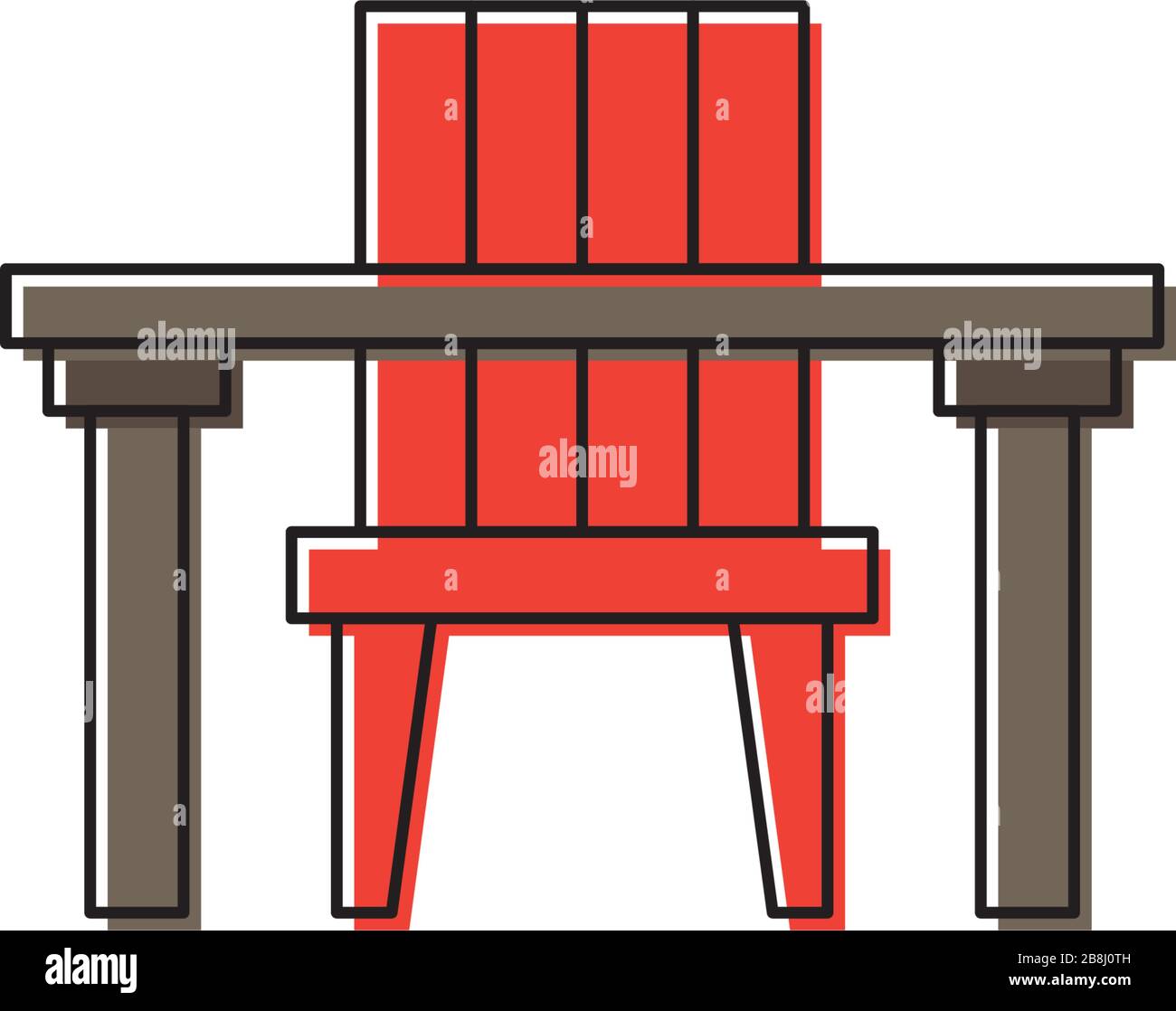 Chairs and table vector icon symbol isolated on white background Stock Vector