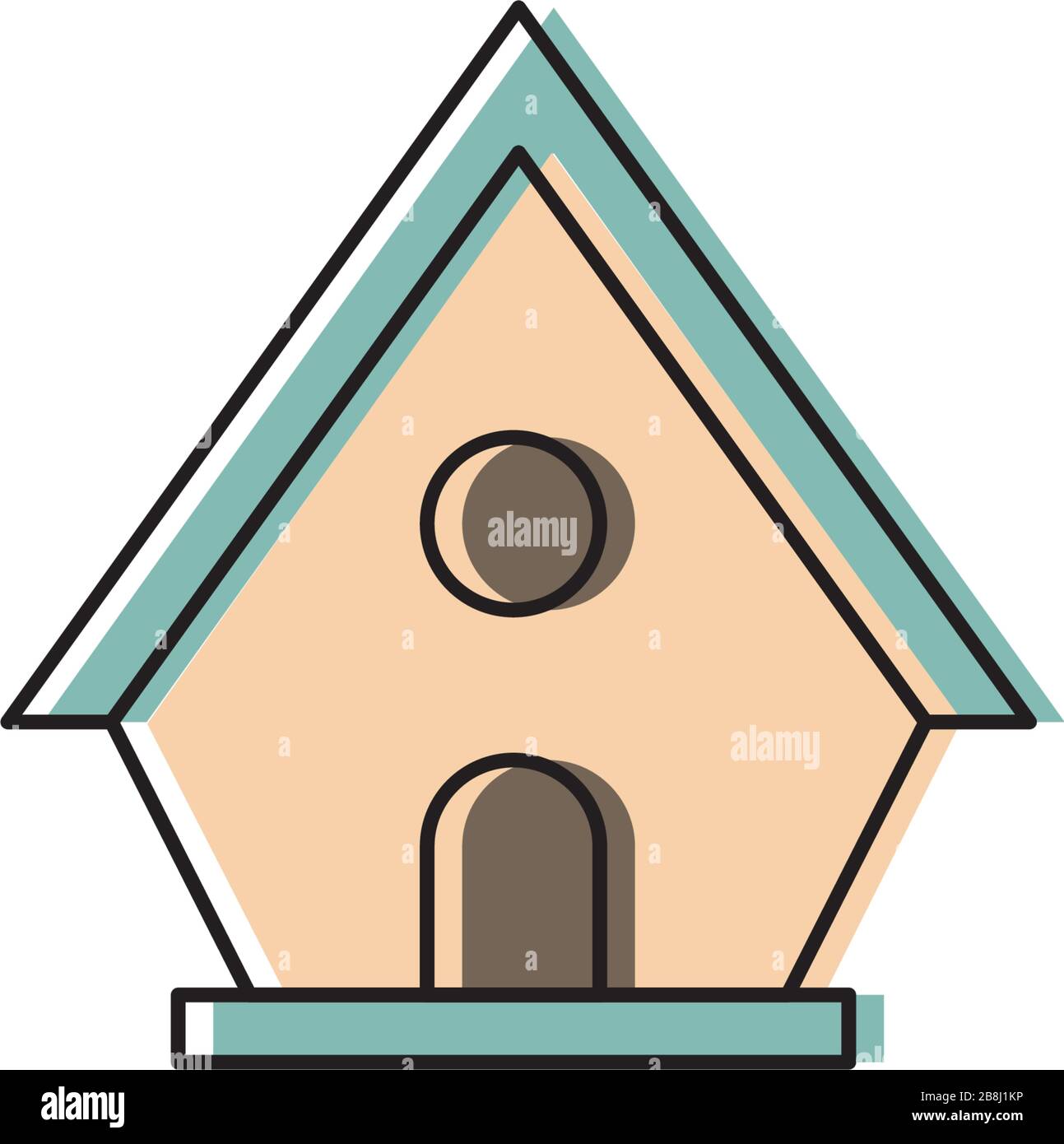 Birdhouse vector icon symbol house isolated on white background Stock