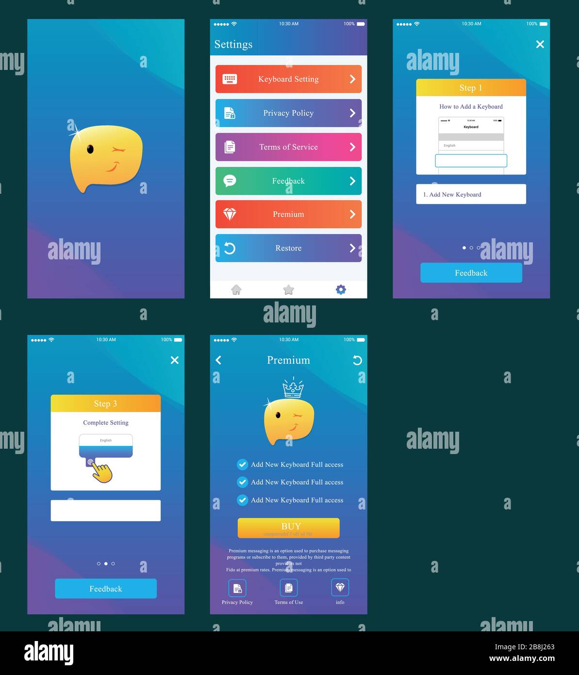 keyboard app ui design moble user interface Stock Vector Image & Art ...