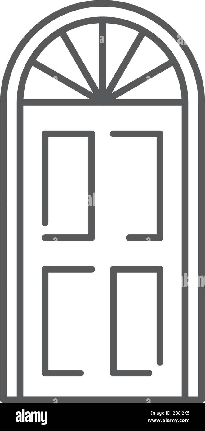 Arch door vector icon symbol isolated on white background Stock Vector