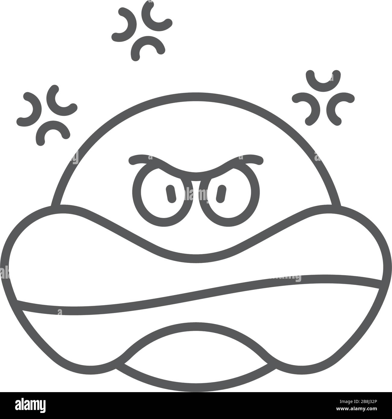 Angry face emoji vector icon symbol isolated on white background Stock ...