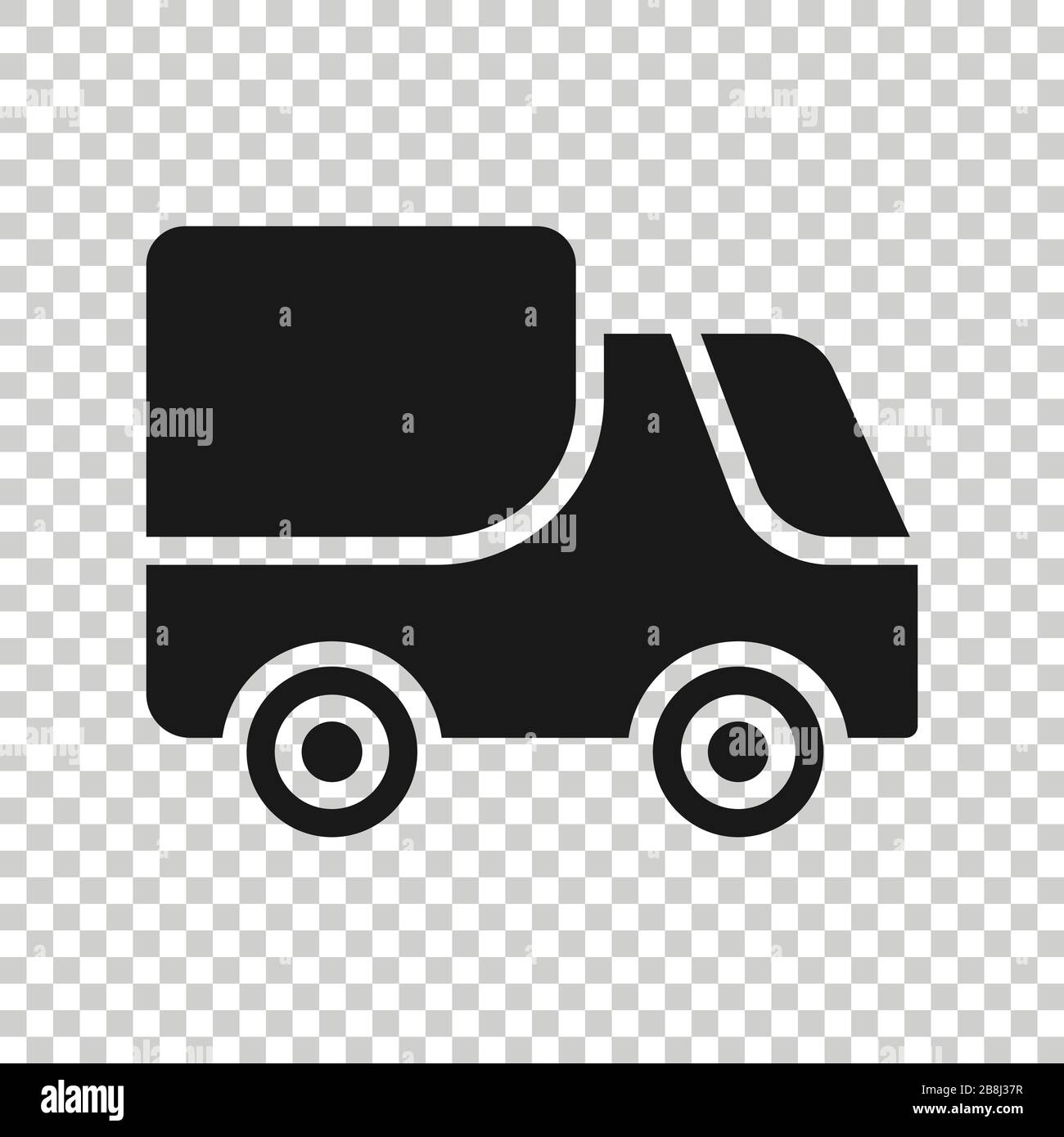 Delivery truck icon in flat style. Van vector illustration on white ...