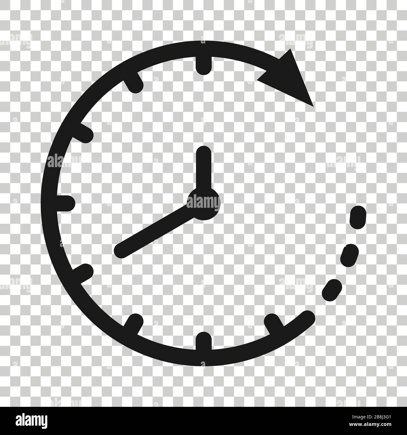 Clock icon in flat style. Watch vector illustration on white isolated ...