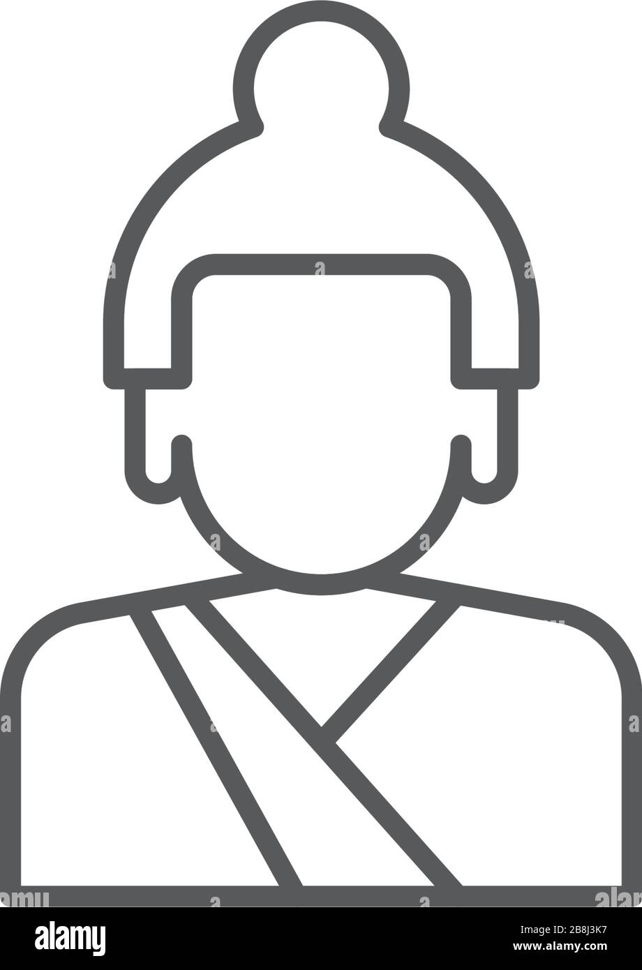 Asian monk vector icon symbol isolated on white background Stock Vector