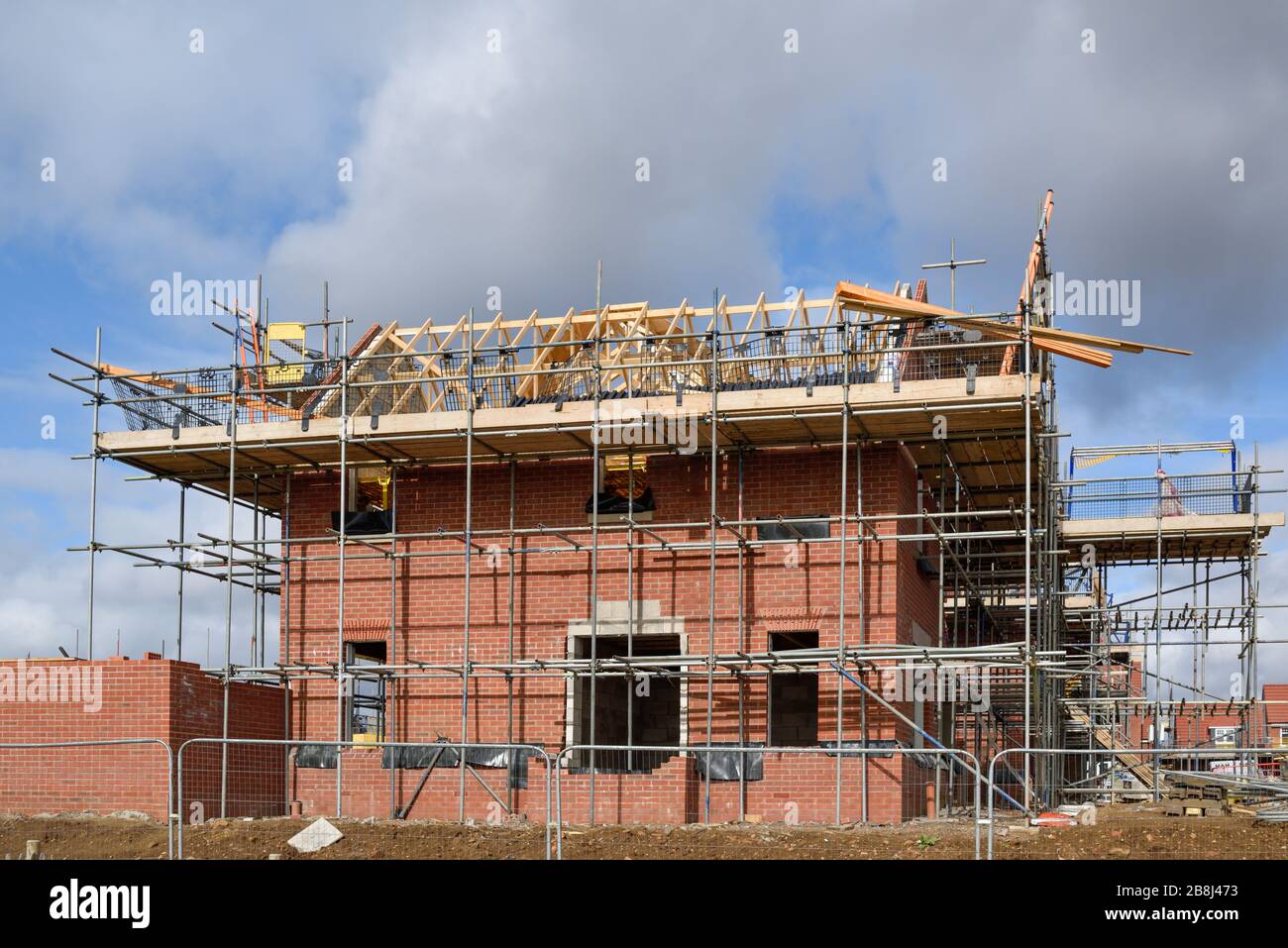 New Housing Under Construction Stock Photo