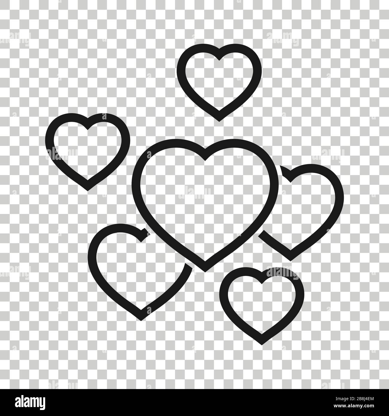 Heart icon in flat style. Love vector illustration on white isolated ...