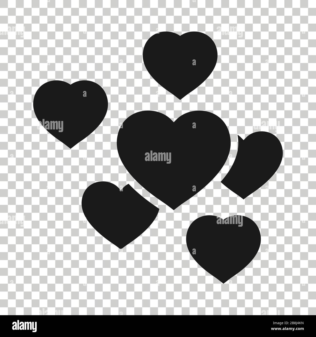Heart icon in flat style. Love vector illustration on white isolated ...
