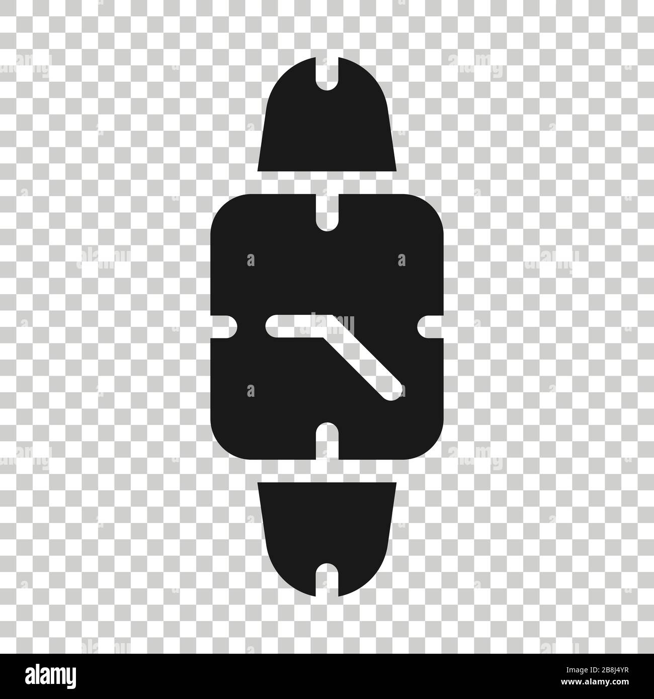 Wrist watch icon in flat style. Hand clock vector illustration on white ...