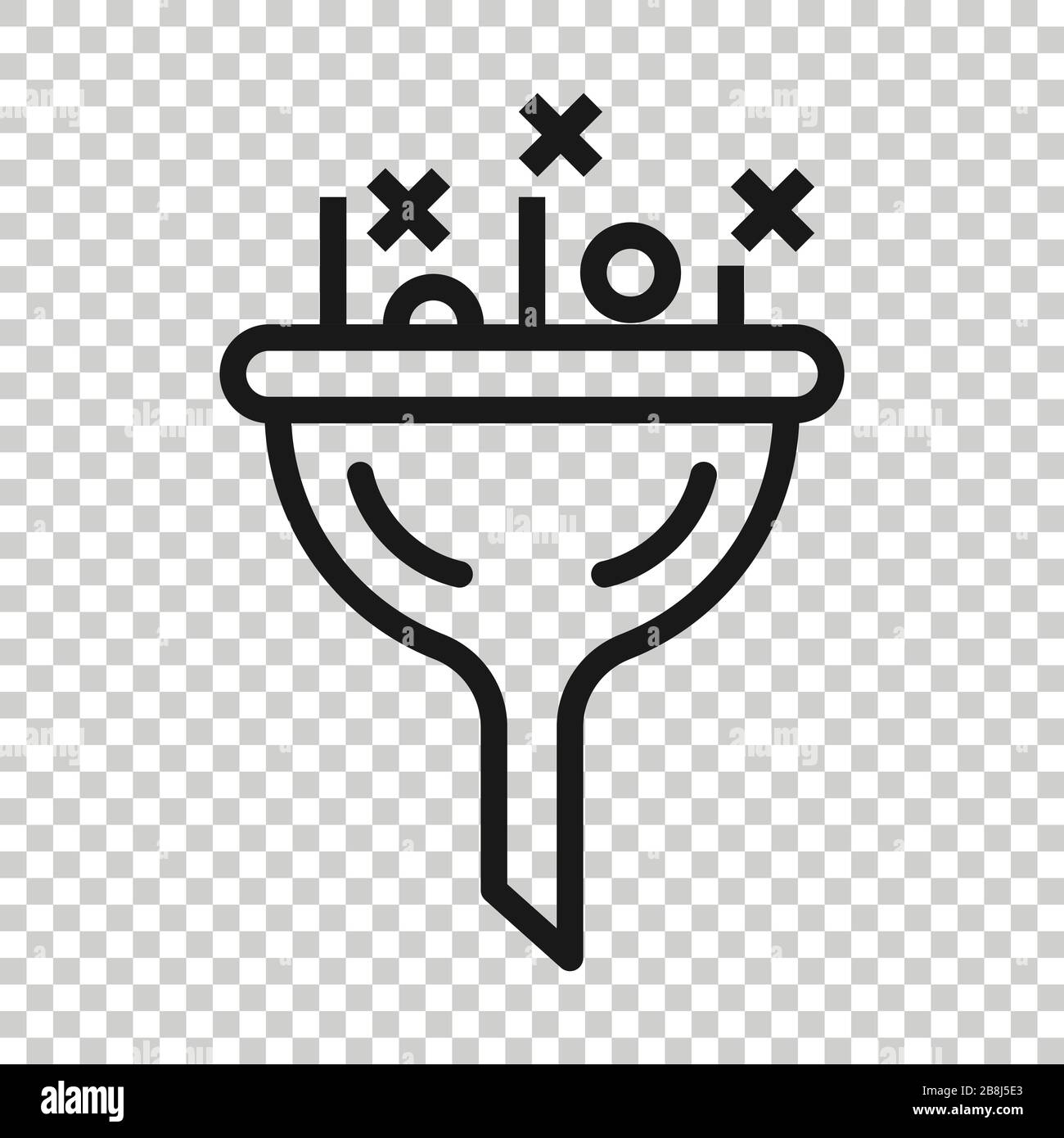 Filter icon in flat style. Funnel vector illustration on white isolated