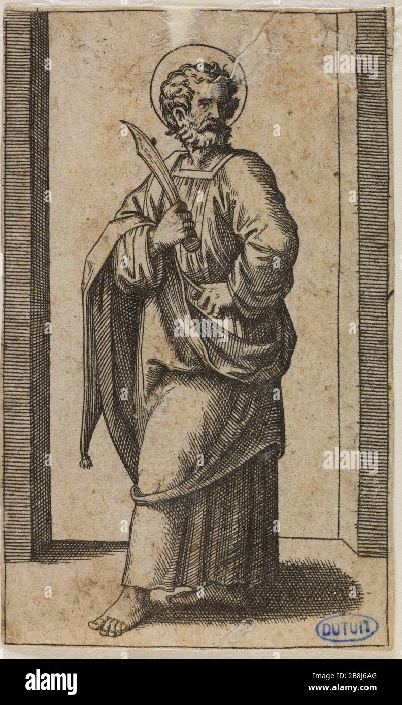 Jesus Christ and the Apostles, St. Barthelemy. Seventh number of a