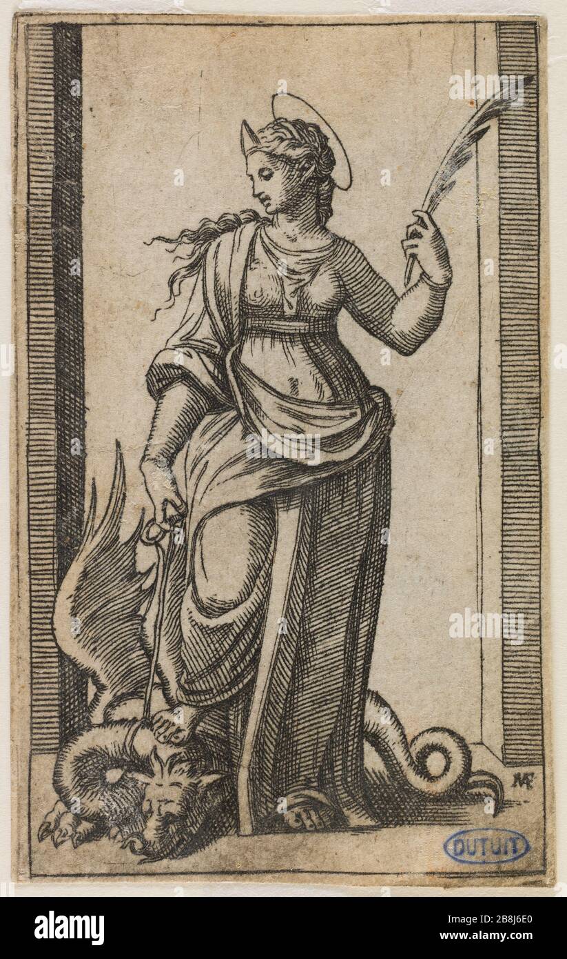 Sainte Marguerite (Bartsch 181) Marc Antoine Raimondi (1480vers1534