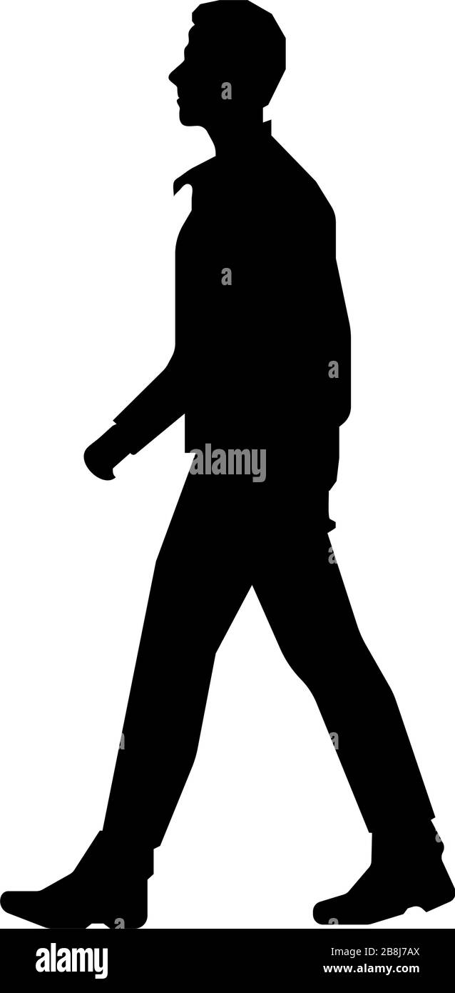 Senior man walking side view Black and White Stock Photos & Images - Alamy