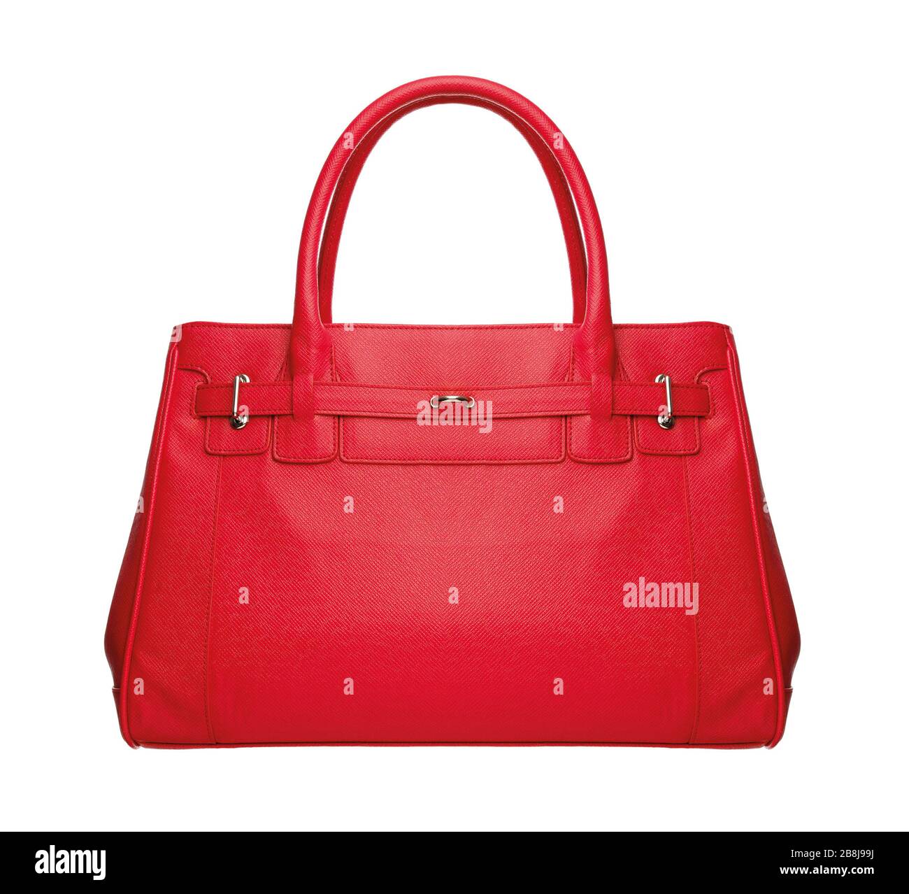 luxury red leather female bag isolated on white Stock Photo Alamy