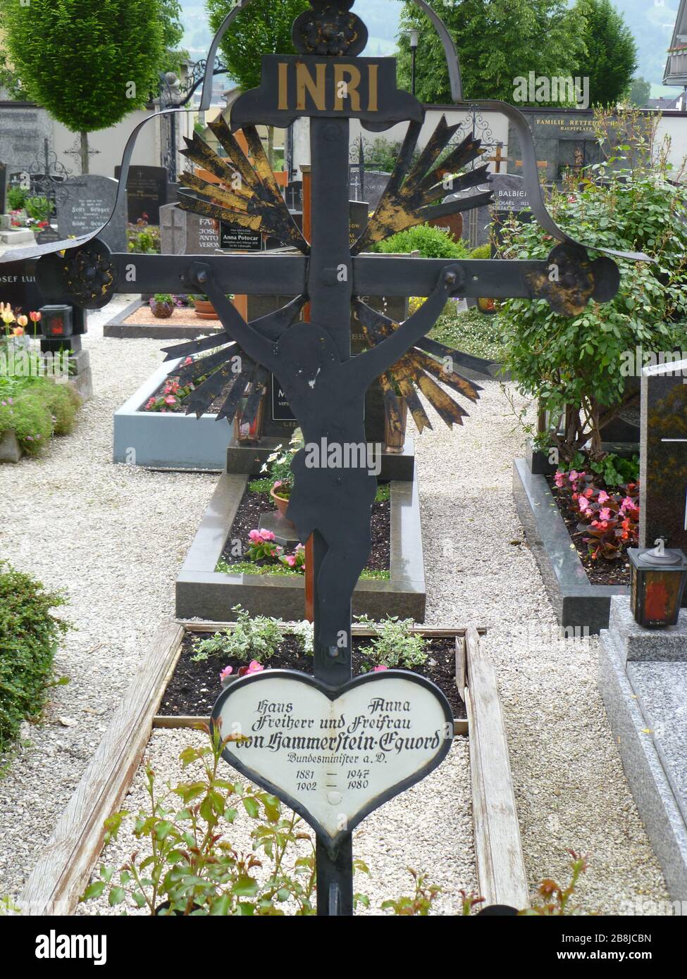 "Deutsch: Grabstätte von Hans von Hammerstein und seiner Ehegattin Anna in Kirchdorf an der Krems; 29 May 2010; Self-photographed; Luckyprof; " Stock Photo