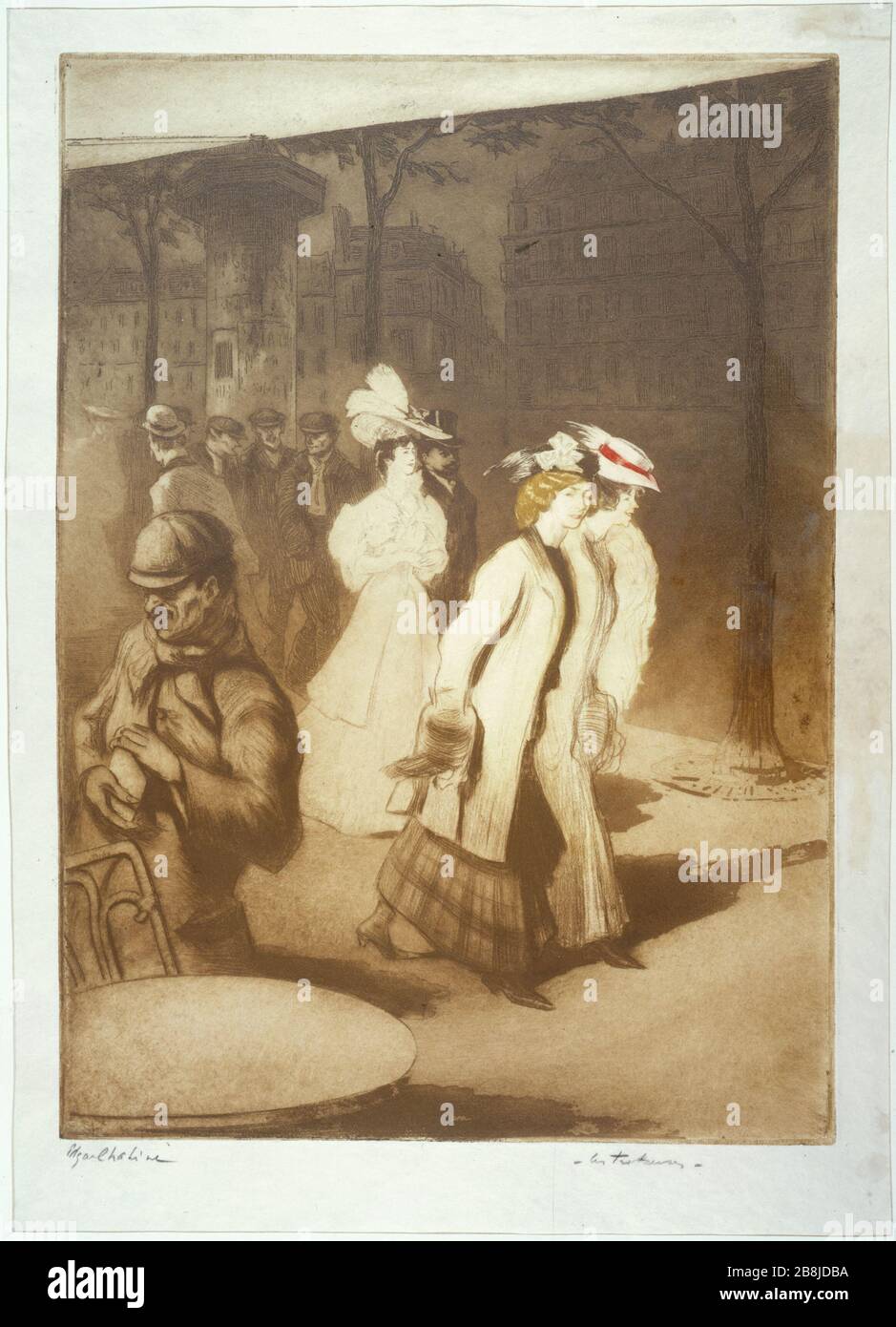 the Trotteuses Edgar Chahine (1874-1947). 'Les Trotteuses'. Eau-forte en couleur. Musée des Beaux-Arts de la Ville de Paris, Petit Palais. Stock Photo