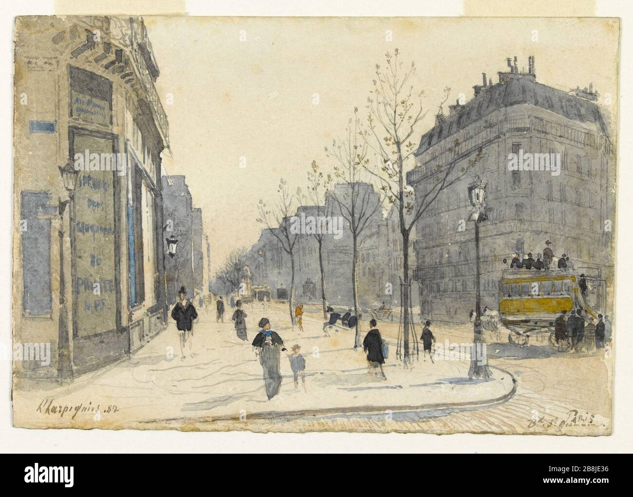 The Boulevard SaintGermain in Paris Henri Joseph Harpignies (18191916