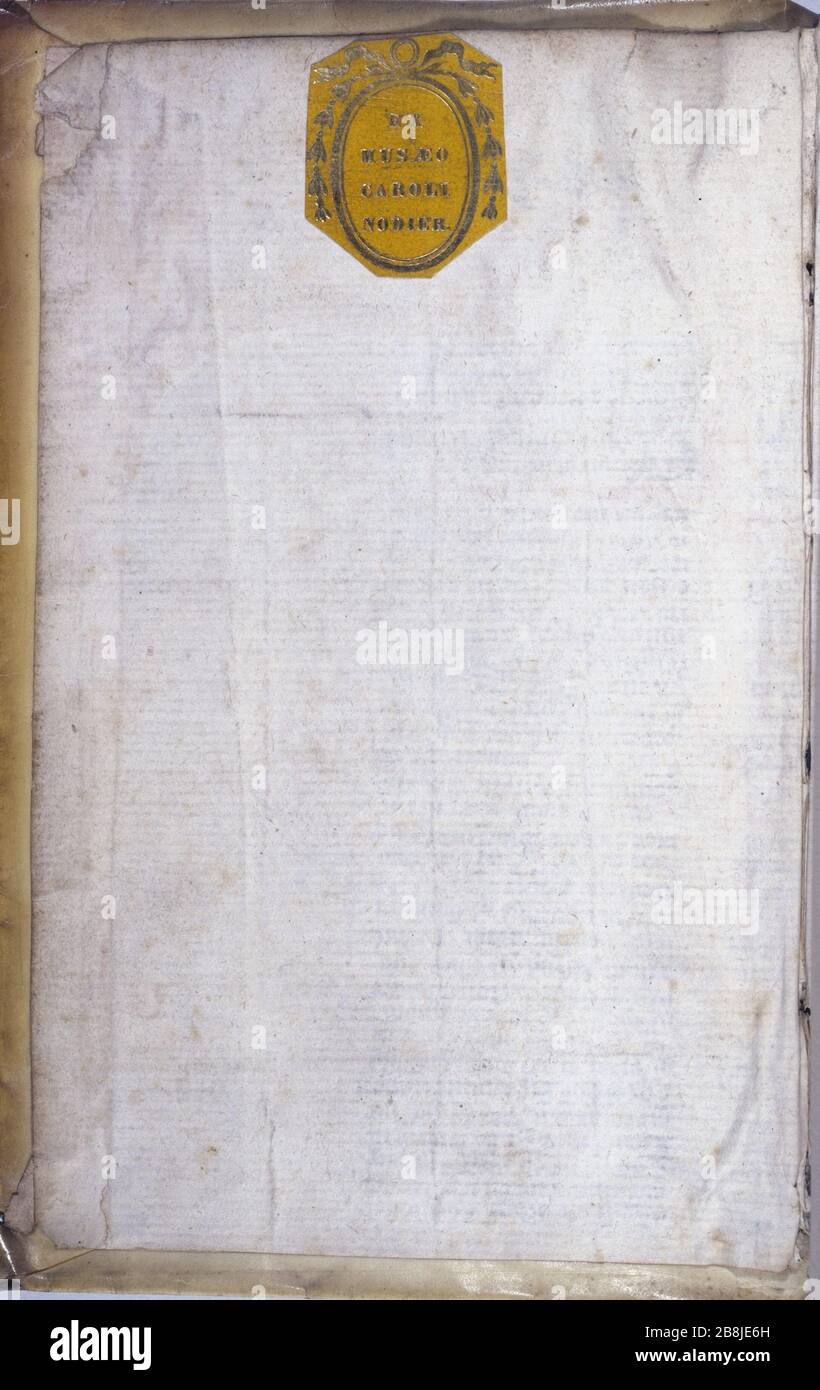 ATTEMPTS Page de garde des 'Essais' de Michel de Montaigne (1533-1592) par S. Millanges imprimeur, 1580. Musée des Beaux-Arts de la Ville de Paris, Petit Palais. Stock Photo