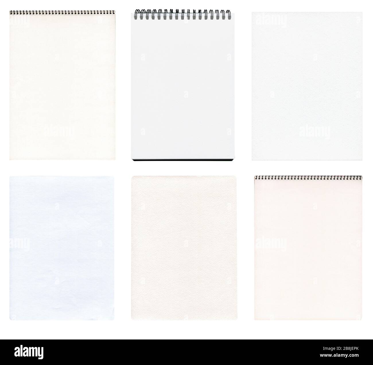 Notebook  collection isolated on white background. White notebook set.  Notebook collection isolated. Stock Photo