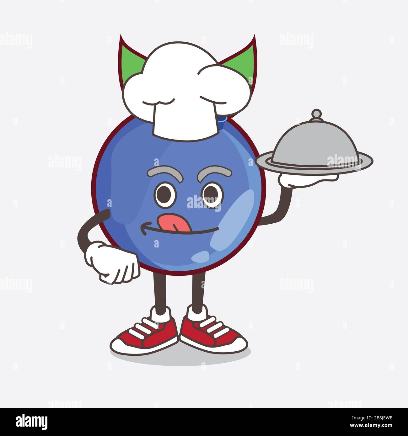 An illustration of Blueberry Fruit cartoon mascot character as a Chef ...