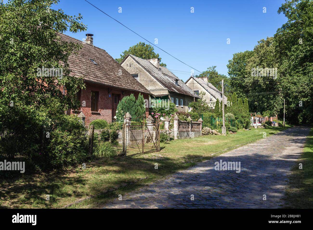 Small Berkanowo village within Swidwin County, West Pomeranian Voivodeship of Poland Stock Photo