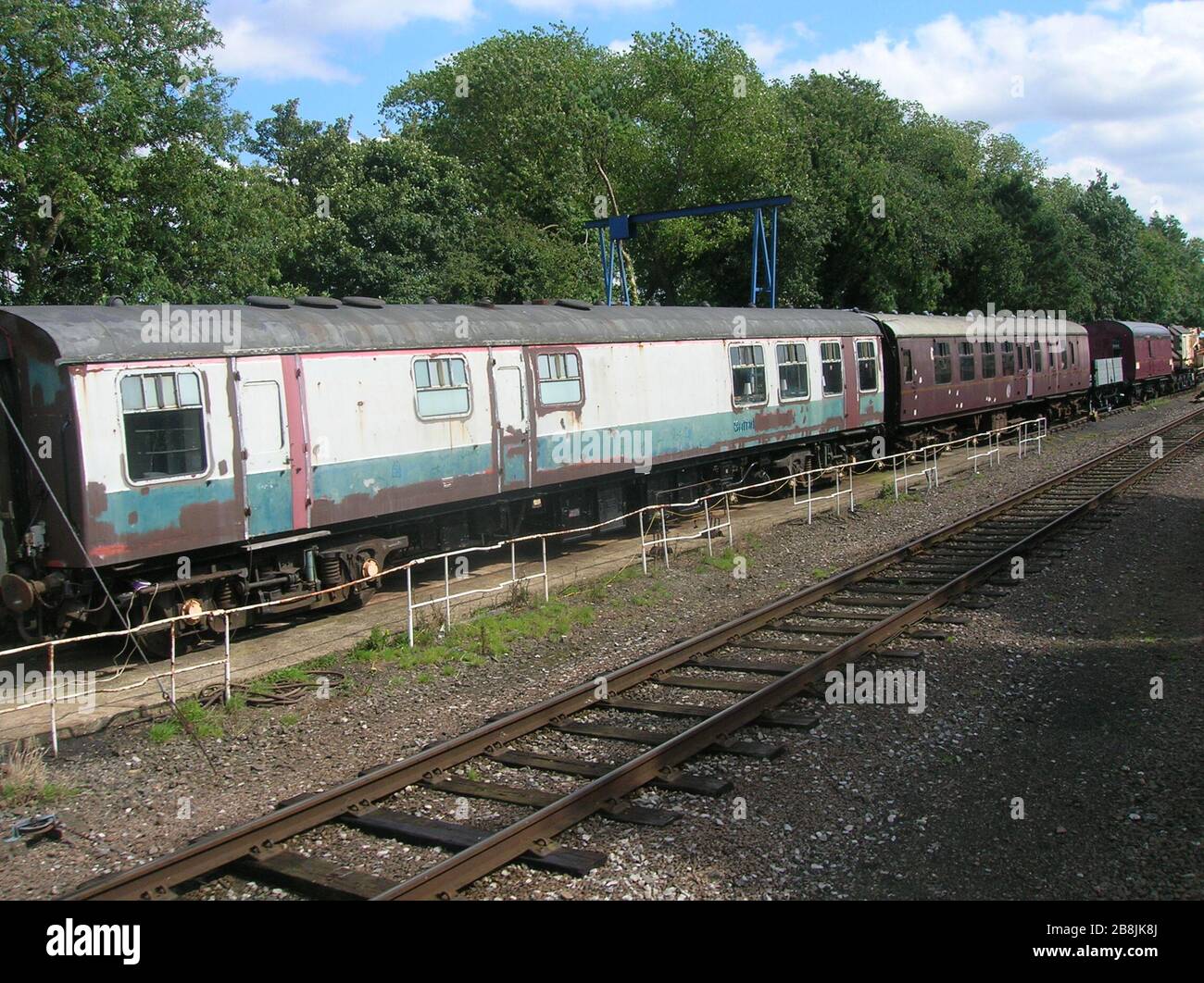 'English: This picture shows two coaches on the Great Central. On the left is a RBR in blue/grey livery, and the one on the right is a brake coach in maroon.; 30 August 2009 (original upload date); Transferred from en.wikipedia to Commons by Oxyman using CommonsHelper.; DuchessofSutherland at English Wikipedia; ' Stock Photo