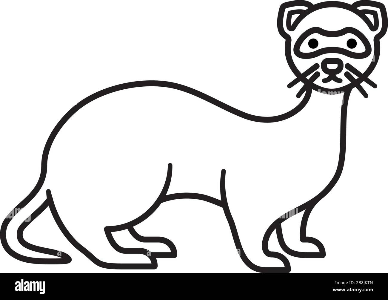 Ferret vector line icon. Domesticated European Polecat outline symbol. Stock Vector