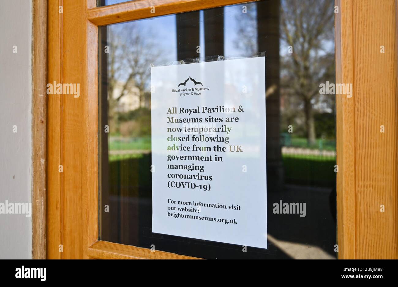 Brighton UK 22nd March 2020 - The Royal Pavilion and museums in Brighton are closed during the Coronavirus COVID-19 pandemic crisis  . Credit: Simon Dack / Alamy Live News Stock Photo