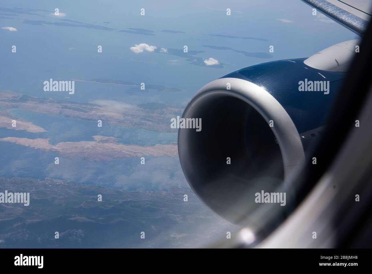 Airplane turbine view in the sky Stock Photo - Alamy