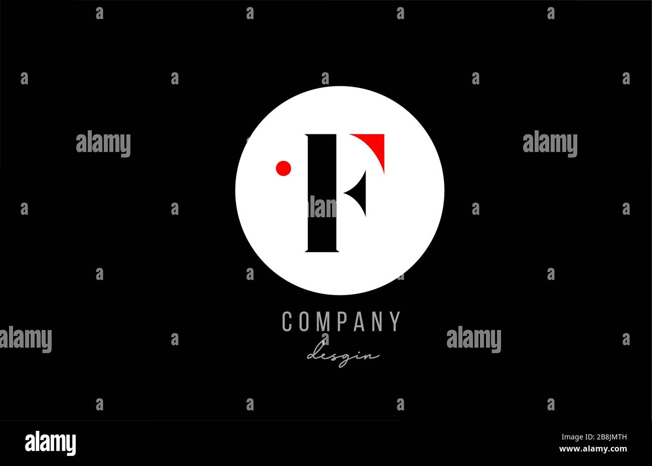 F letter alphabet logo icon design with white circle for business and ...