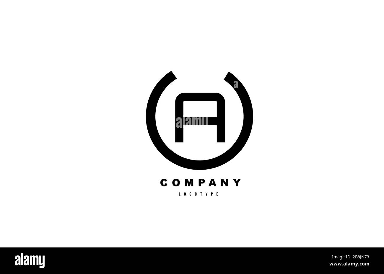 simple A black and white letter logo alphabet icon design for company ...