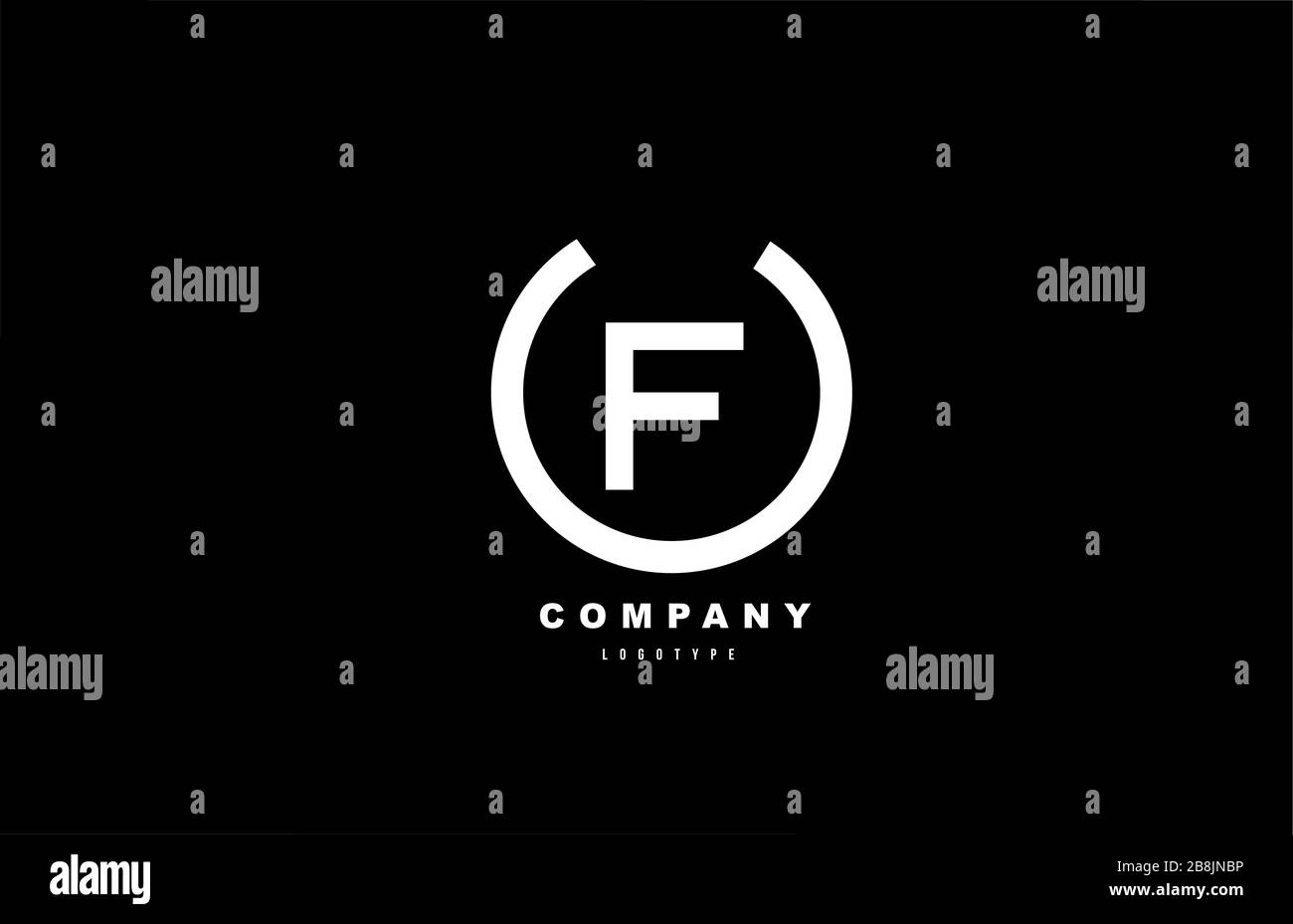 F white and black letter simple logo alphabet icon design for business