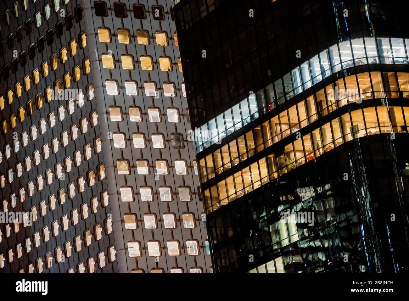 business office at night - corporate building Stock Photo