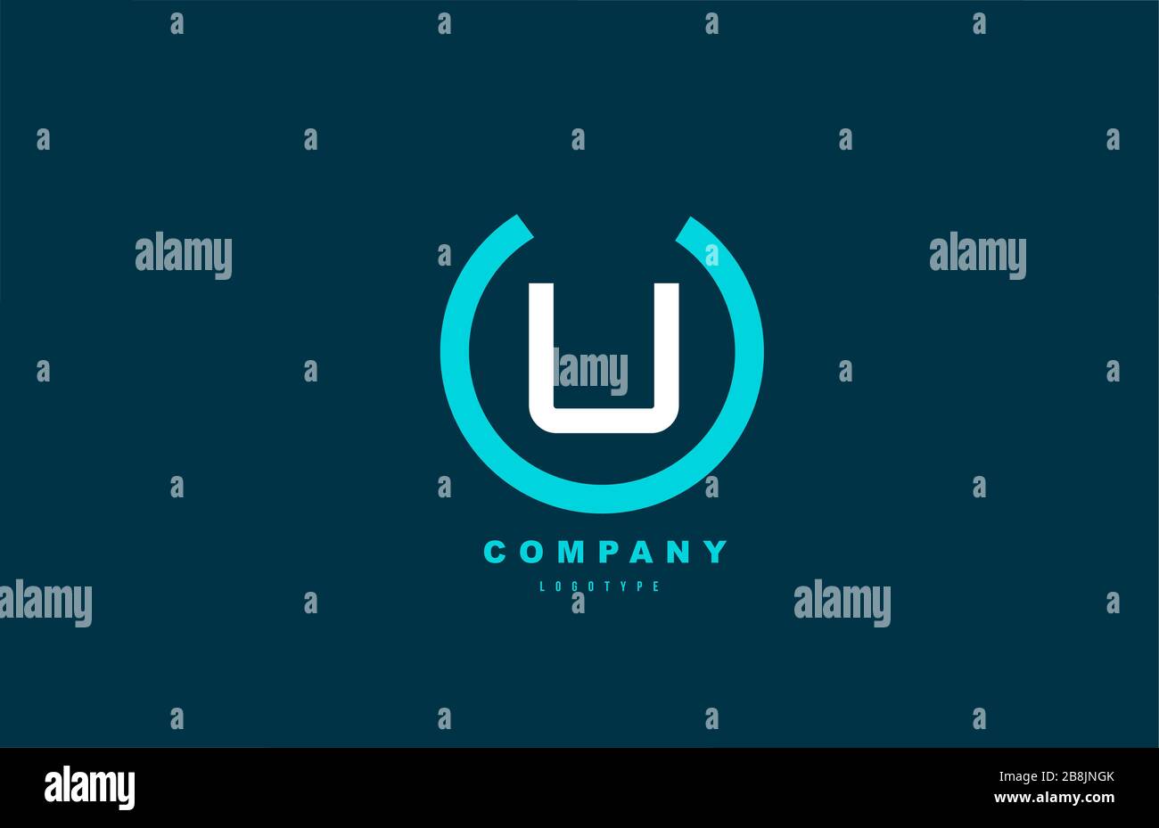 U white and blue letter simple logo alphabet icon design for business ...