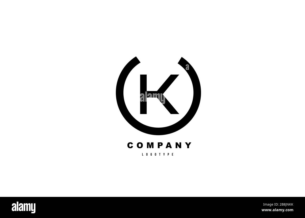 simple K black and white letter logo alphabet icon design for company ...