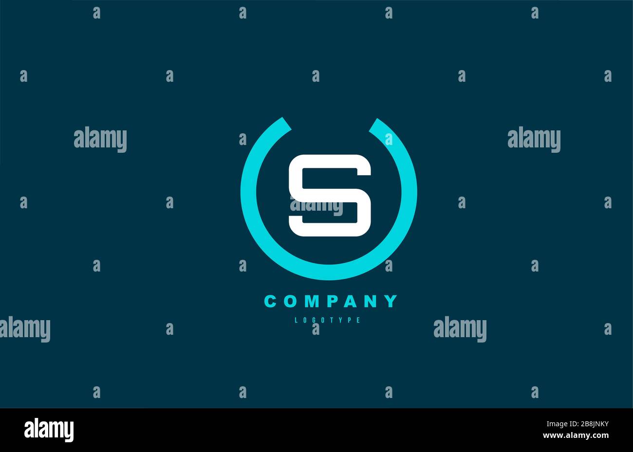 S white and blue letter simple logo alphabet icon design for business ...