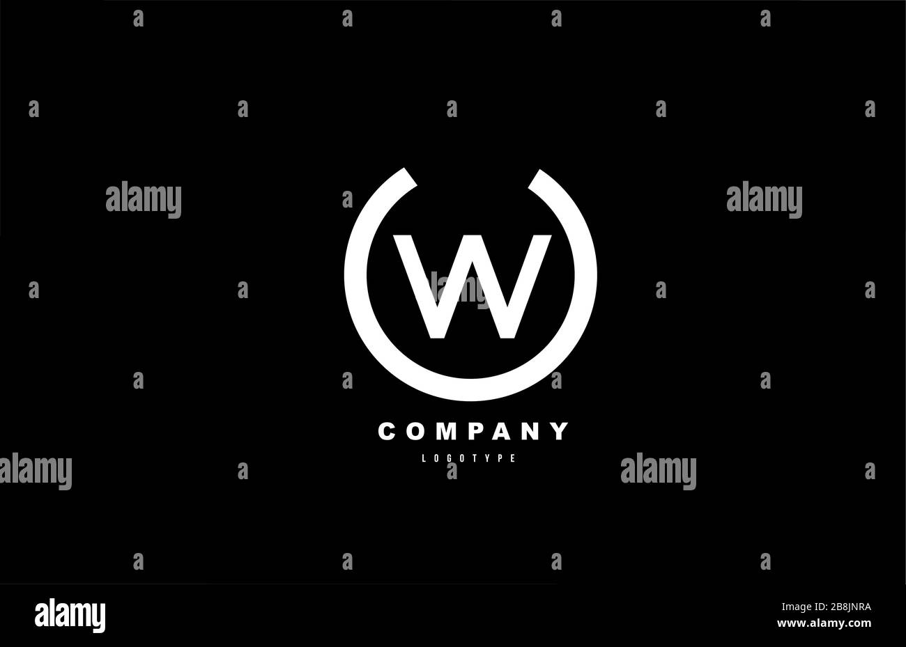 W white and black letter simple logo alphabet icon design for business ...