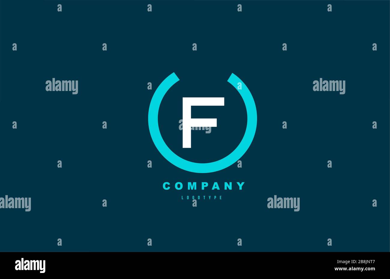 F white and blue letter simple logo alphabet icon design for business ...