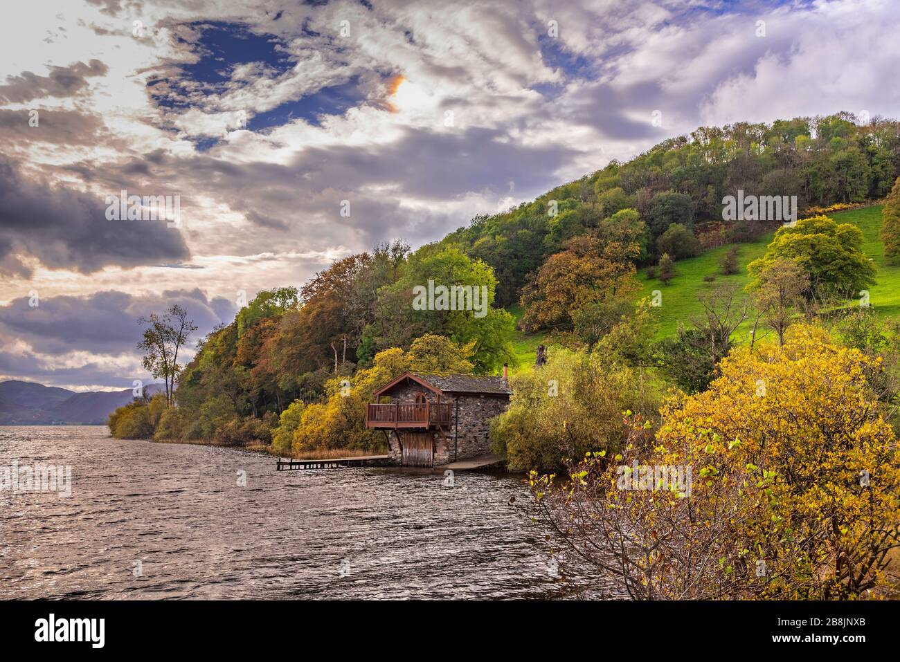Pooley Bridge Boat House. Ullswater. The Lake District Stock Photo Alamy