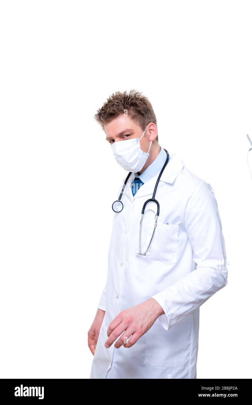 Male nurse or doctor wearing surgical mask Stock Photo - Alamy