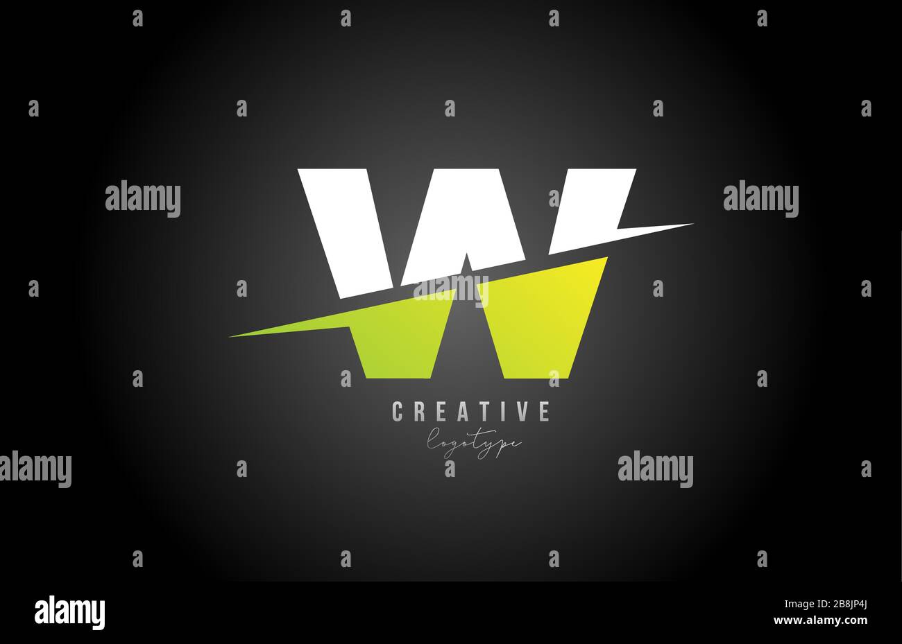 white and green W letter logo alphabet icon design for business and ...