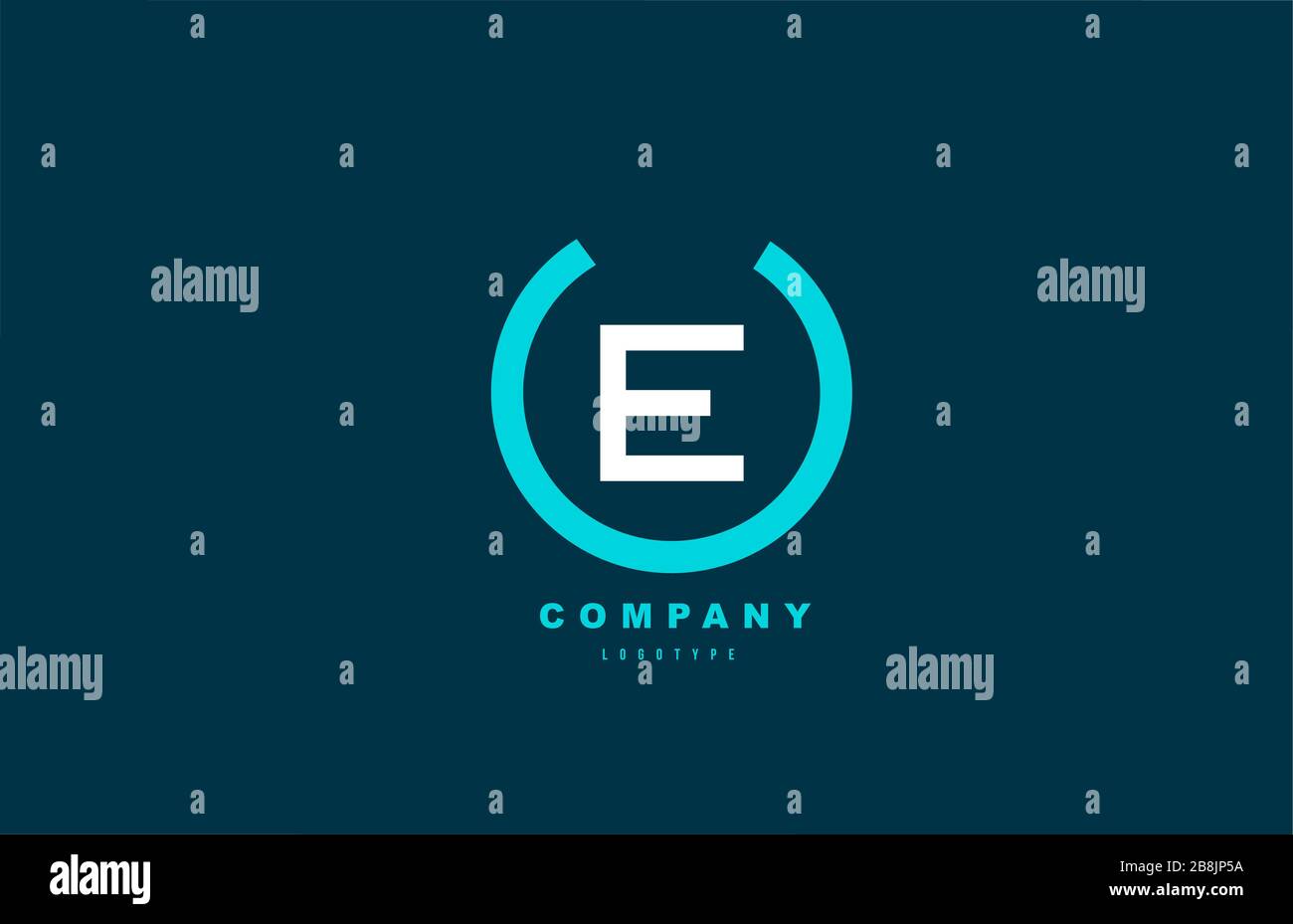 E white and blue letter simple logo alphabet icon design for business ...