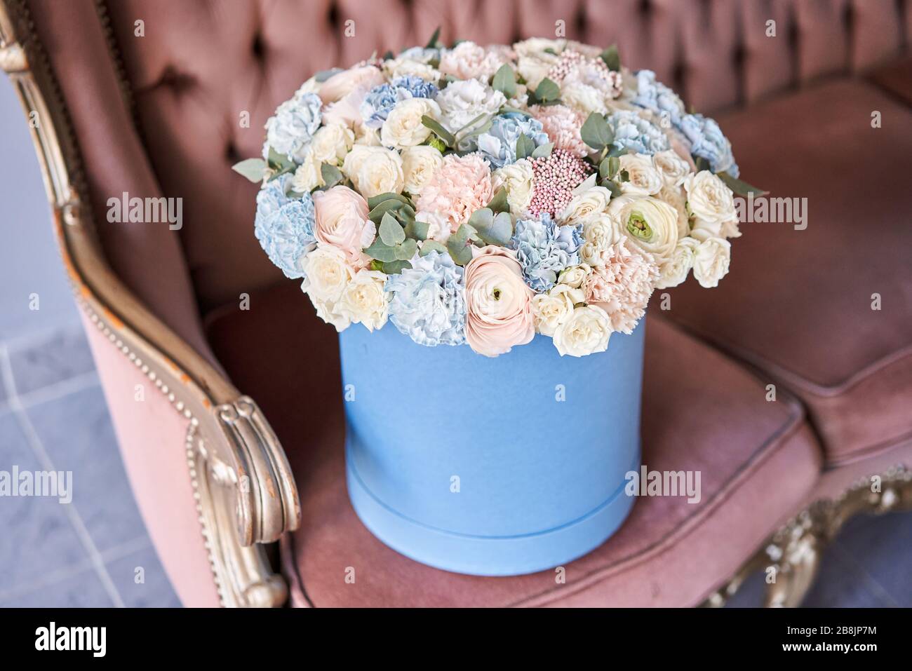 Bouquet Of Beautiful Mixed Flowers In Blue Box European Floral Shop Floral Bunch In Round Box Excellent Garden Flowers In The Arrangement The Stock Photo Alamy Bouquet Of Beautiful Mixed Flowers In Blue Box European Floral Shop Floral Bunch In Round Box Excellent Garden Flowers In The Arrangement The Stock Photo Alamy